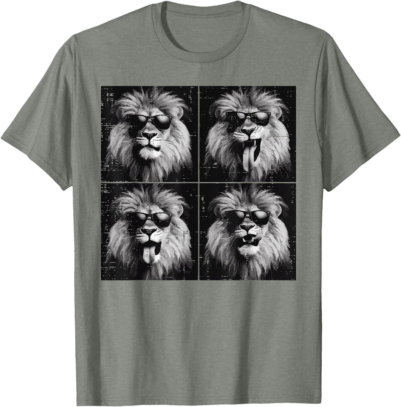 Lion Shirts For Men Women Kids Gifts Lion Selfie Funny Meme Women Kids Boys Girls Youth Teen Men T-Shirt - Olive Heather