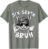 67 Six Seven Bruh Cute Bunny Face with Sunglasses Easter Day T-Shirt in Olive Heather