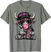 Hot Mess Highland Cow Humor Tee Co. Hot Mess Highland Cow Funny Cute Coffee Lover Graphic T-Shirt - Olive Heather