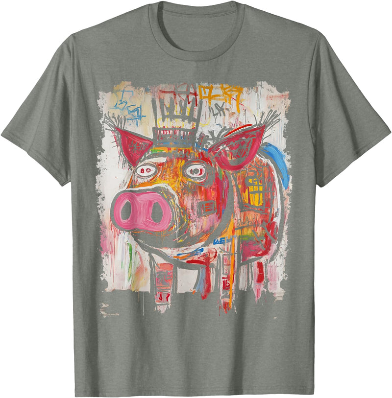 BADMENS&SIRENS Pig 90s Graffiti T-Shirt - Olive Heather