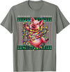 Christmas Sweater Tshirt For Men Women Santa Claus Christmas Family Xmas Ugly Christmas Outfit Merry Pig T-Shirt - Olive Heather