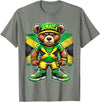 Jamaica Flag Lover Jamaica Flag Teddy Bear Jamaican T-Shirt - Olive Heather