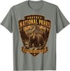 National Parks Conservation Co Protect National Parks Bear Vintage Arrowhead Badge Apparel T-Shirt - Olive Heather