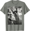 Funny Llama Stuff Accessories & Gifts Cool Llama Selfie At The Beach, Cute Llamas Alpaca T-Shirt - Olive Heather