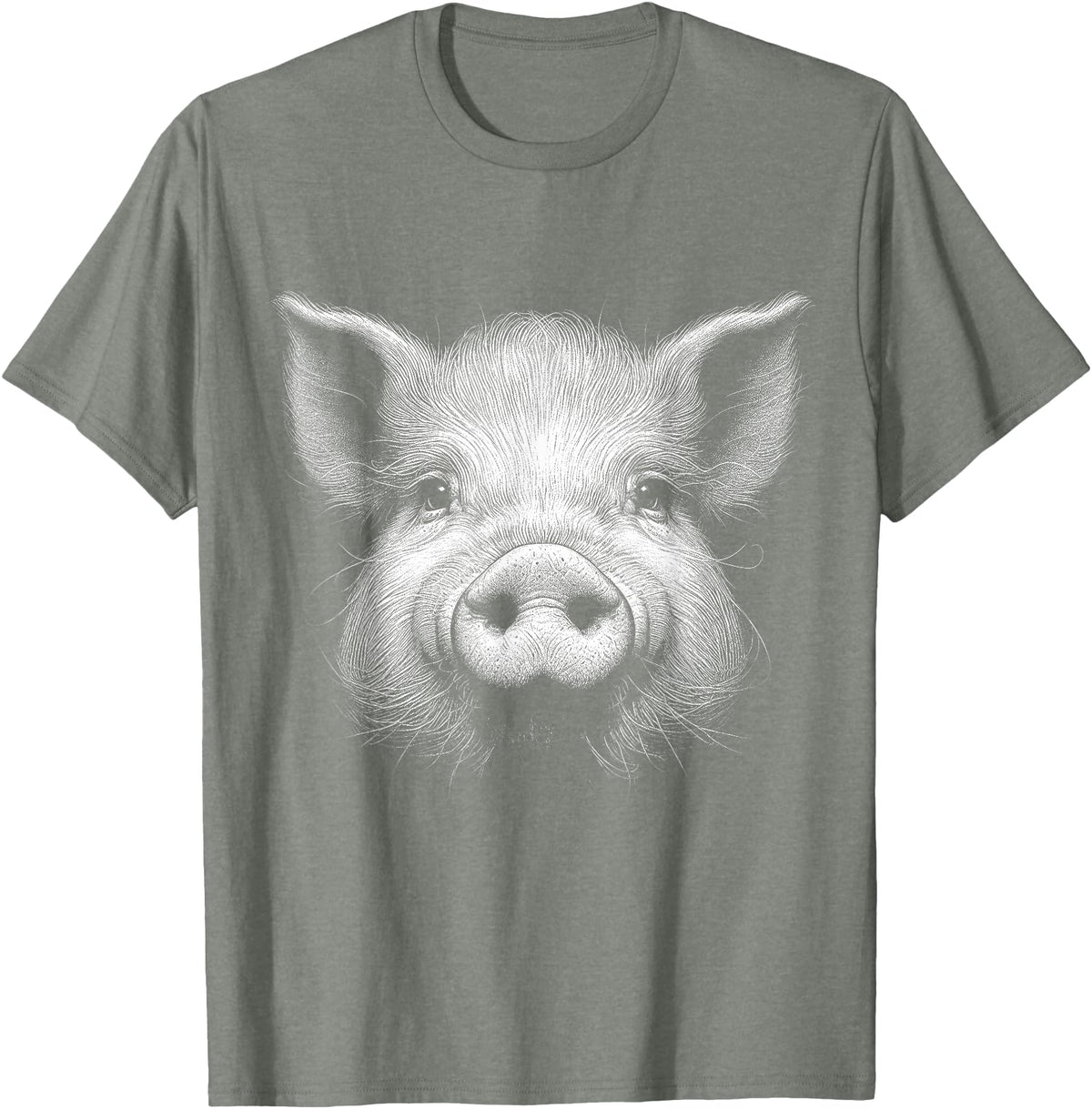 Animal Lovers Funny Quotes And Designs Pig Face Lover Art Design For Men And Women T-Shirt - Olive Heather