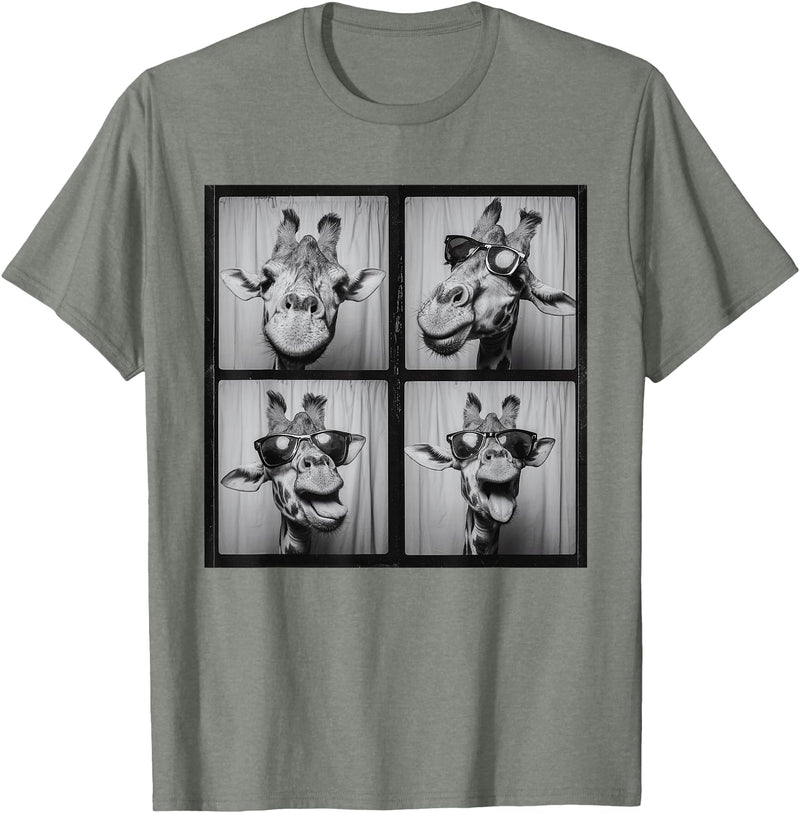FunnyGiraffeCo. Funny Giraffe Sunglasses T-Shirt - Olive Heather