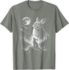 Bunny Rabbit Howling to the Moon Bunny Howl At T-Shirt in Olive Heather