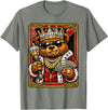 Teddy Bear King and Queen Matching Couples Designs King of Hearts Hip Hop Dripped Out Teddy Bear Hustle Money T-Shirt - Olive Heather