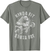 Funny Bear Kinda Fit Sorta Fat Gym Weightlifting Kinda Fit Sorta Fat Funny Gym Bear Weightlifting Workout T-Shirt - Olive Heather