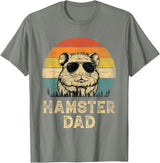 Vintage Hamster Dad Hamster Lovers Daddy Father's Day T-Shirt - Olive Heather