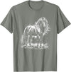 Horse Tee Horse T-Shirt - Straight - Olive Heather
