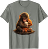 CONLEE Cute Baby Monkey Punch Viral Zoo Japan Design T-Shirt - Olive Heather