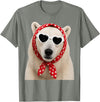 Funny Polar Bear with Sunglasses Cute Polar Bear Lover Heart Sunglasses T-Shirt - Olive Heather