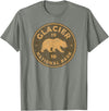 Vintage Glacier National Park Souvenir Shirts Retro Glacier National Park Montana Women Men Kids Hiking T-Shirt - Olive Heather