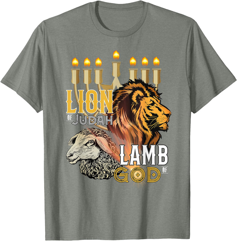 Claudia Williams Apparel Lion of Judah Lamb of God T-Shirt - Olive Heather