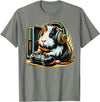 Guinea Pig fluffy cavy Gamers Tees Guinea Pig Shirt Funny Guinea Pig & Video Games Lover Gamer T-Shirt - Olive Heather