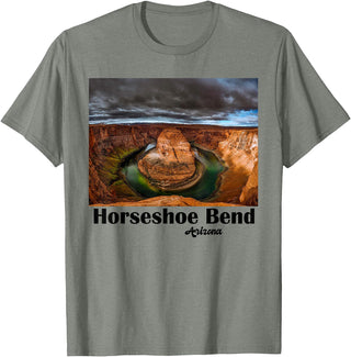 States & Travel Apparel Collection CR Historic Horseshoe Bend Souvenir Page Arizona Lake Powell T-Shirt - Olive Heather
