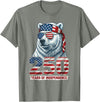 Patriotic Bear Freedom Anniversary Celebration Polar Bear 250 Years of Independence Patriotic America 1776 T-Shirt - Olive Heather