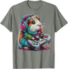 Funny Graphic Guinea Pig Gamers Guinea Pig Video Games Lover Guinea Pig T-Shirt - Olive Heather