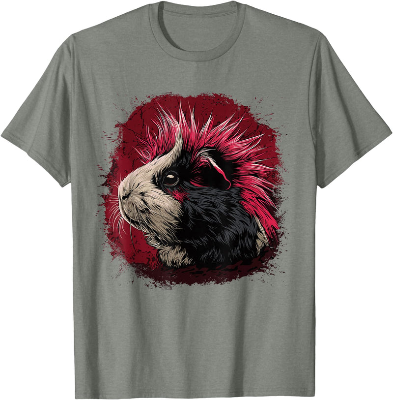Guinea pig pet love Guinea Pig Punk T-Shirt - Olive Heather