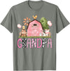 Pink Farm Cow Gender Reveal Grandpa Pink Farm Animal Birthday Kids Matching Family T-Shirt - Olive Heather