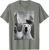 Funny Polar Bear Selfie Titanic T-Shirt - Olive Heather
