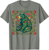 Nordic Scandinavian Folk Art Flower Designs Scandinavian Folk Art Bear Floral Pattern Nordic Animal T-Shirt - Olive Heather