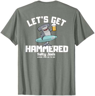 SALTY JOES Salty Joe's - Let's Get Hammered Lightweight, Graphic T-Shirt - size chart
