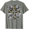 Camo Cross Fishing Faith Christian 2 Sided Hunting Fishing Cross Camo Faith Christian Fisherman Hunter T-Shirt - size chart