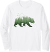 Outdoor Nature Forest Animal Gifts Nature Forest Wildlife Trees Wild Animal Bear Long Sleeve T-Shirt - White
