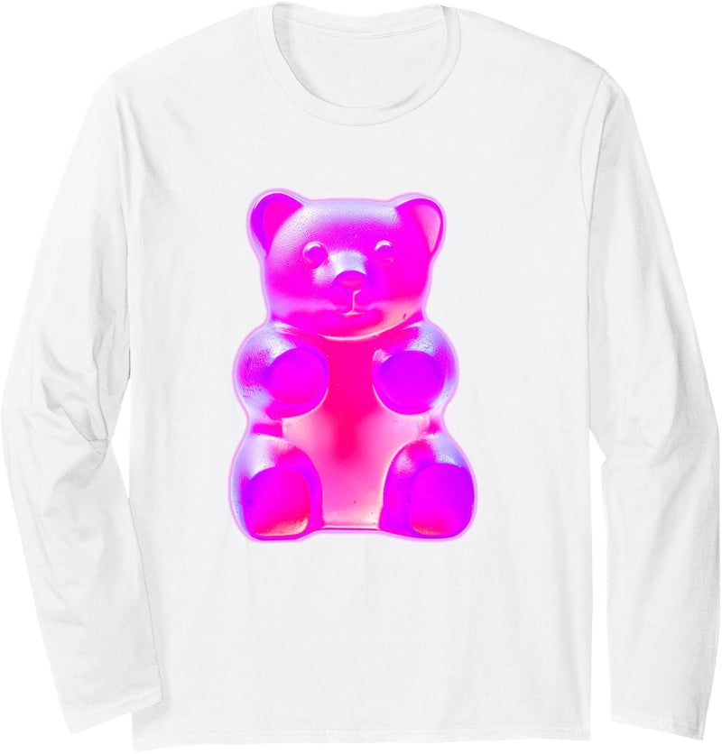 Urban Empyre Pink Gummy Bear Long Sleeve T-Shirt - White