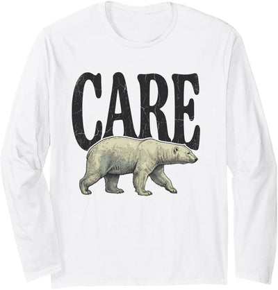 Take Care Polar Bear Retro Vintage Funny Saying Take Care Polar Bear Retro Vintage Funny Winter Saying Long Sleeve T-Shirt