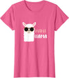 funny Mama Llama Co. Mama Llama, llama wearing sunglasses gift for women T-Shirt - Pink Heather