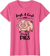 Just A Girl Who Loves Pigs T-Shirt - Pink Heather