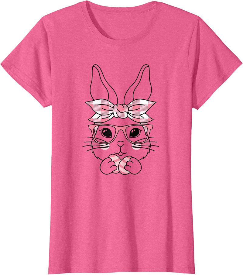 Happy Easter Bunny Easter Eggs Rabbit Easter Rabbit T-Shirt in Pink Heather