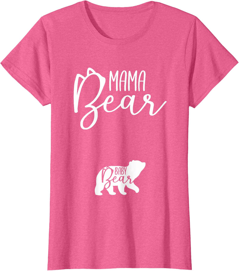 Awesome Matching Family Outfits Baby Bear - Mama Mommy New Mom Pregnancy Announcement Gift T-Shirt - Pink Heather