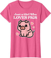 Pig Lover Shirts For Men Women Kids Just A Girl Who Loves Pigs Cute Hog Swine Toddler Girls Kids T-Shirt - Pink Heather
