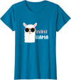 funny Mama Llama Co. Mama Llama, llama wearing sunglasses gift for women T-Shirt - Sapphire Blue