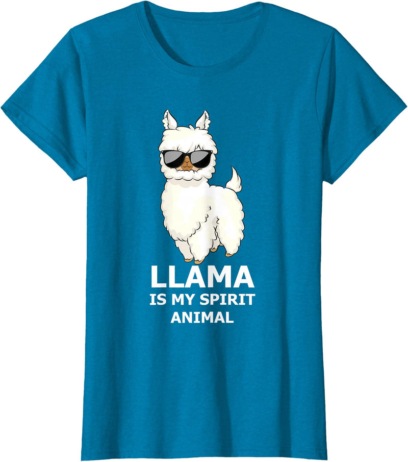 Llama Is My Spirit Animal - Funny Llama T-Shirt - Sapphire Blue