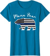 TourisTeez for Mama Bear Women Police Flag Womens MAMA BEAR | Police Flag Womens Police Mom Gift T-Shirt - Sapphire Blue