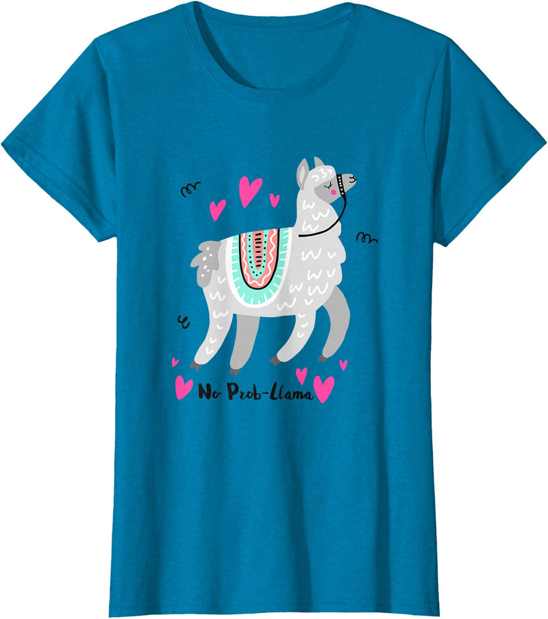 No Prob Llama - Funny Llama Alpaca Lover T-Shirt Gift Tshirt T-Shirt - Sapphire Blue