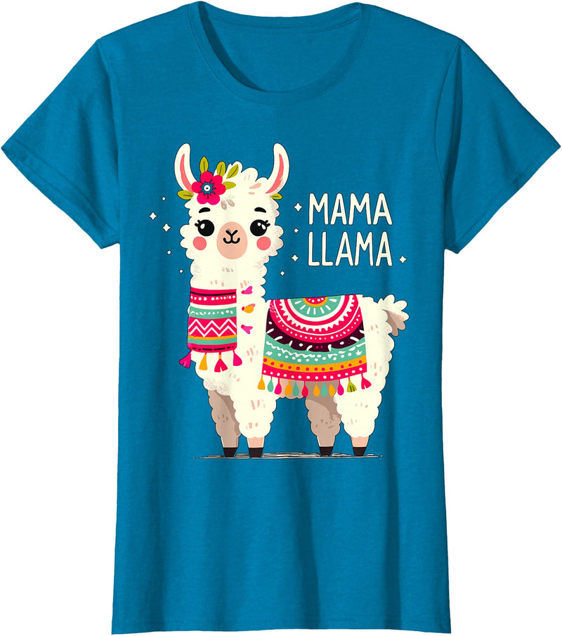Magical and Funny Llama lover Gifts Mama Llama Mother's Day Birthday Party Mom Alpaca Llama T-Shirt - Sapphire Blue