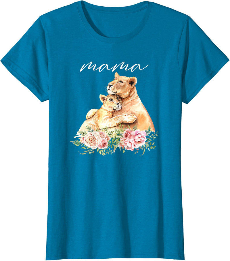 Mama Lioness Shirt Womens Mama Lioness New Mom Lion Mommy Gift For Mothers Day T-Shirt - Sapphire Blue