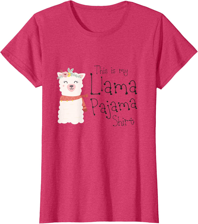 Cute This Is My Llama Pajama Shirt Gifts Womens & Kids This is My Llama Pajama Shirt Cute Alpaca Gift T-Shirt - Red Heather