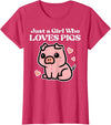 Pig Lover Shirts For Men Women Kids Just A Girl Who Loves Pigs Cute Hog Swine Toddler Girls Kids T-Shirt - Red Heather