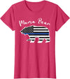 TourisTeez for Mama Bear Women Police Flag Womens MAMA BEAR | Police Flag Womens Police Mom Gift T-Shirt - Red Heather