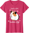 Just a Girl Cute Funny T-Shirts Just a Girl Who Loves Guinea Pigs - Cute Pets Lover Gift T-Shirt - Red Heather
