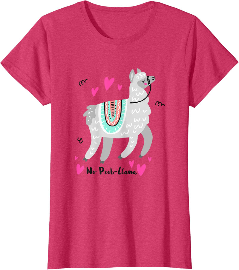 No Prob Llama - Funny Llama Alpaca Lover T-Shirt Gift Tshirt T-Shirt - Red Heather