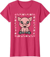 EDILILU Cute Pig Kawaii Pig Lover Piglet Women Girls T-Shirt - Red Heather