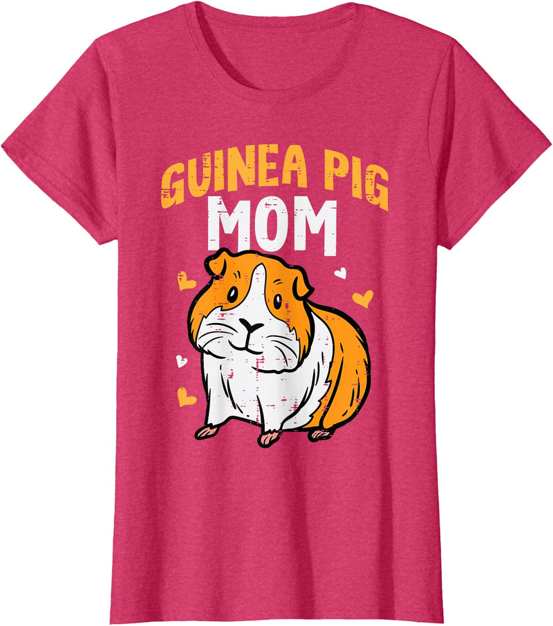 Guinea Pig Shirts For Men Women Kids Gift Guinea Pig Mom Cute Cavy Mama Mommy Mothers Day Animal Women T-Shirt - Red Heather